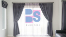 Blue Silk Curtains Trading
