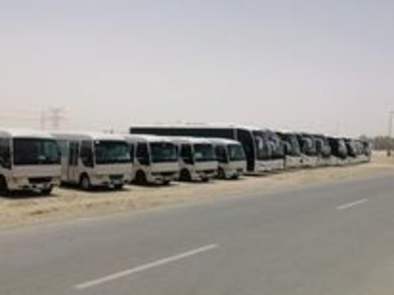 White Desert Passengers Transport By Rented Buses