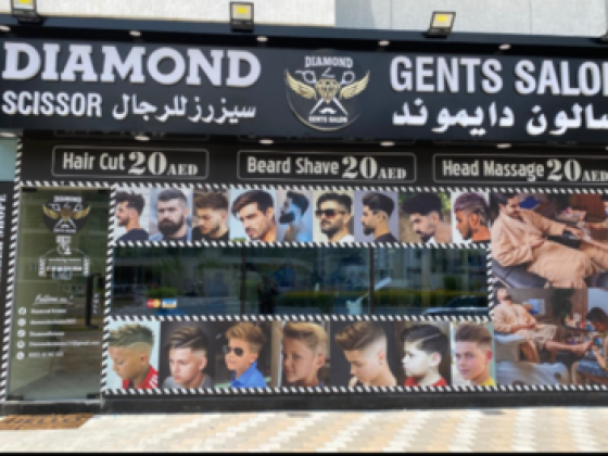 Diamond Scissors Gents Salon